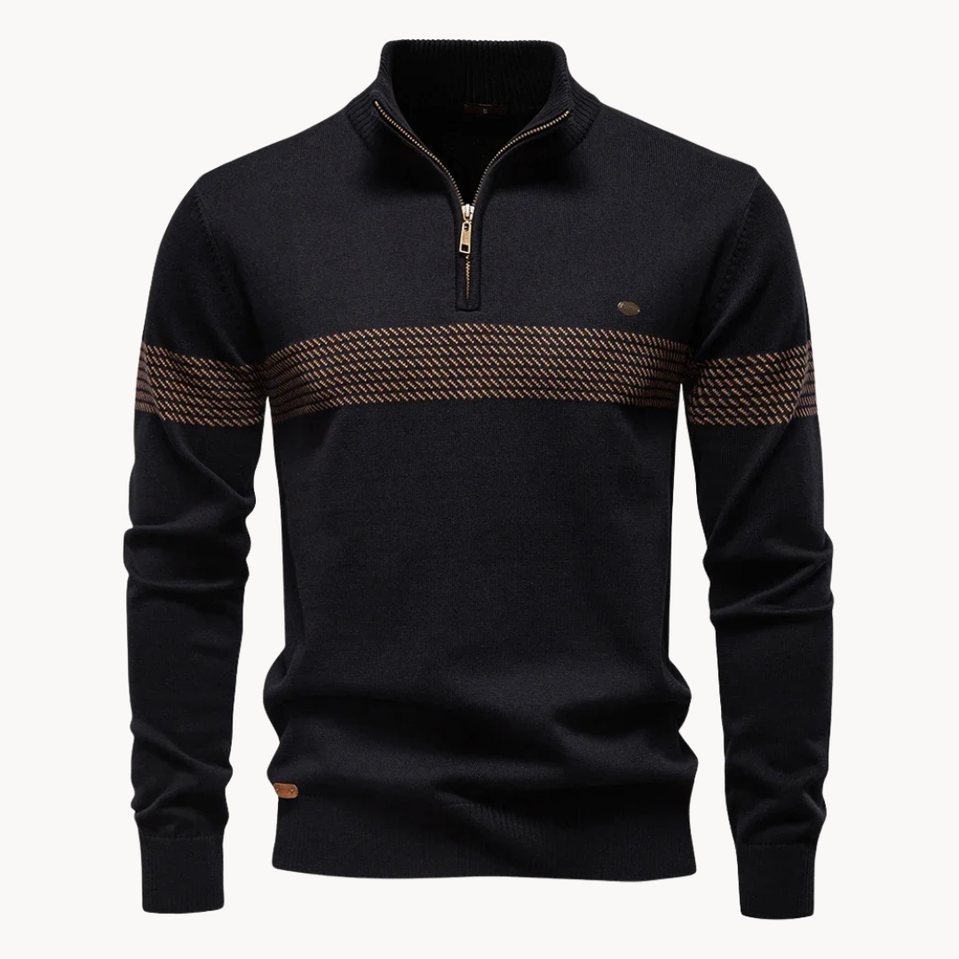 Heritage Diagonal Weave Mock Neck Pullover
