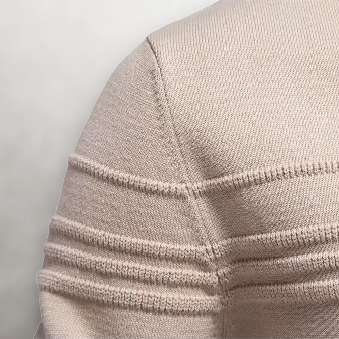 Structured Grid Cotton Sweater