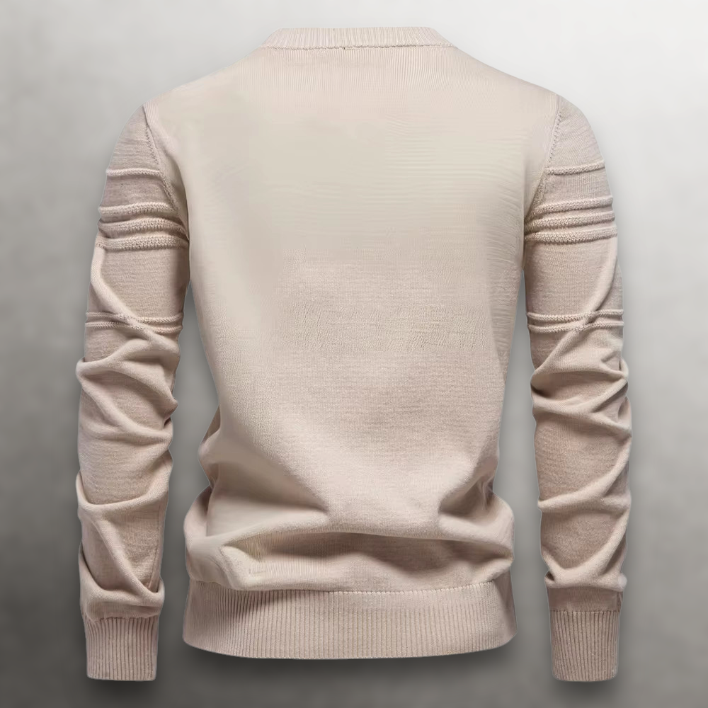 Structured Grid Cotton Sweater